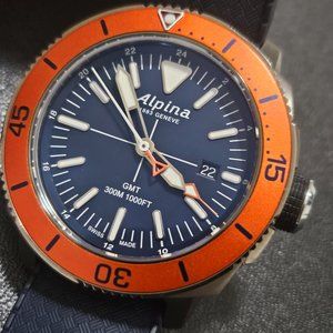 Alpina Blue & Orange Seastrong Diver 300m GMT Quartz